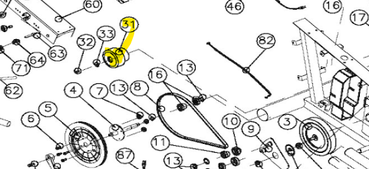 Rueda de transporte de repuesto PhysioStep HXT P31 (1 lado)