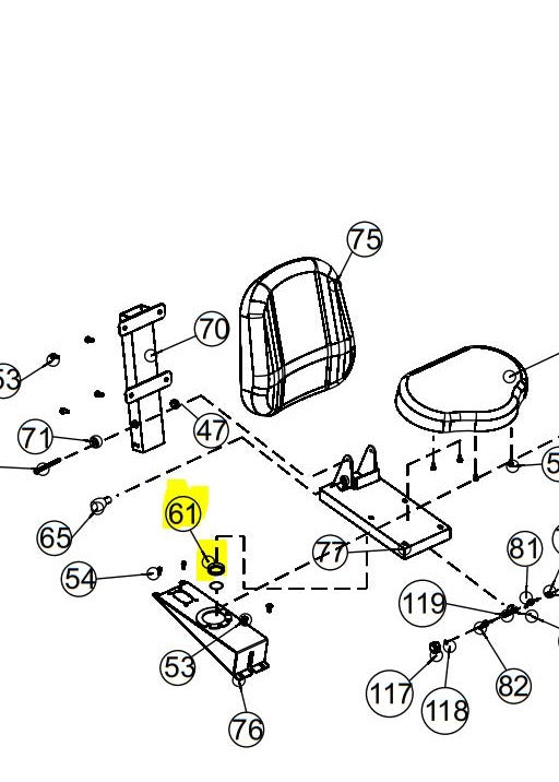 Buje de la base del asiento HCI Fitness P61