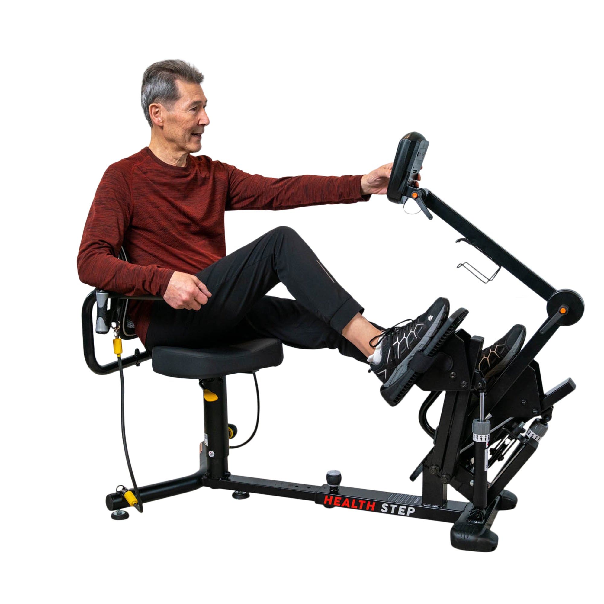 Stepper lineal reclinable HealthStep con asiento giratorio para personas mayores