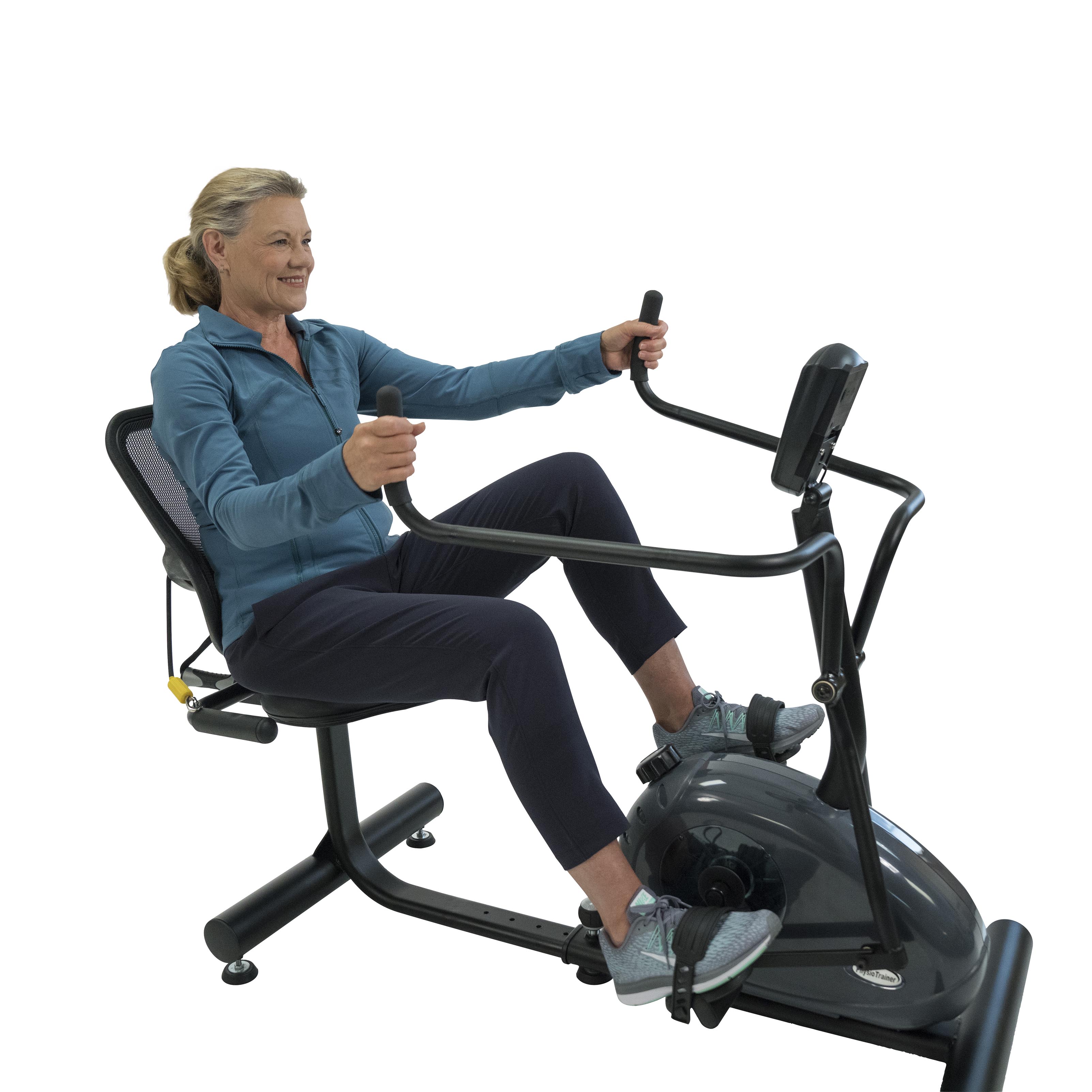 PhysioTrainer CXT - Completamente ensamblada - Bicicleta elíptica reclinada para personas mayores