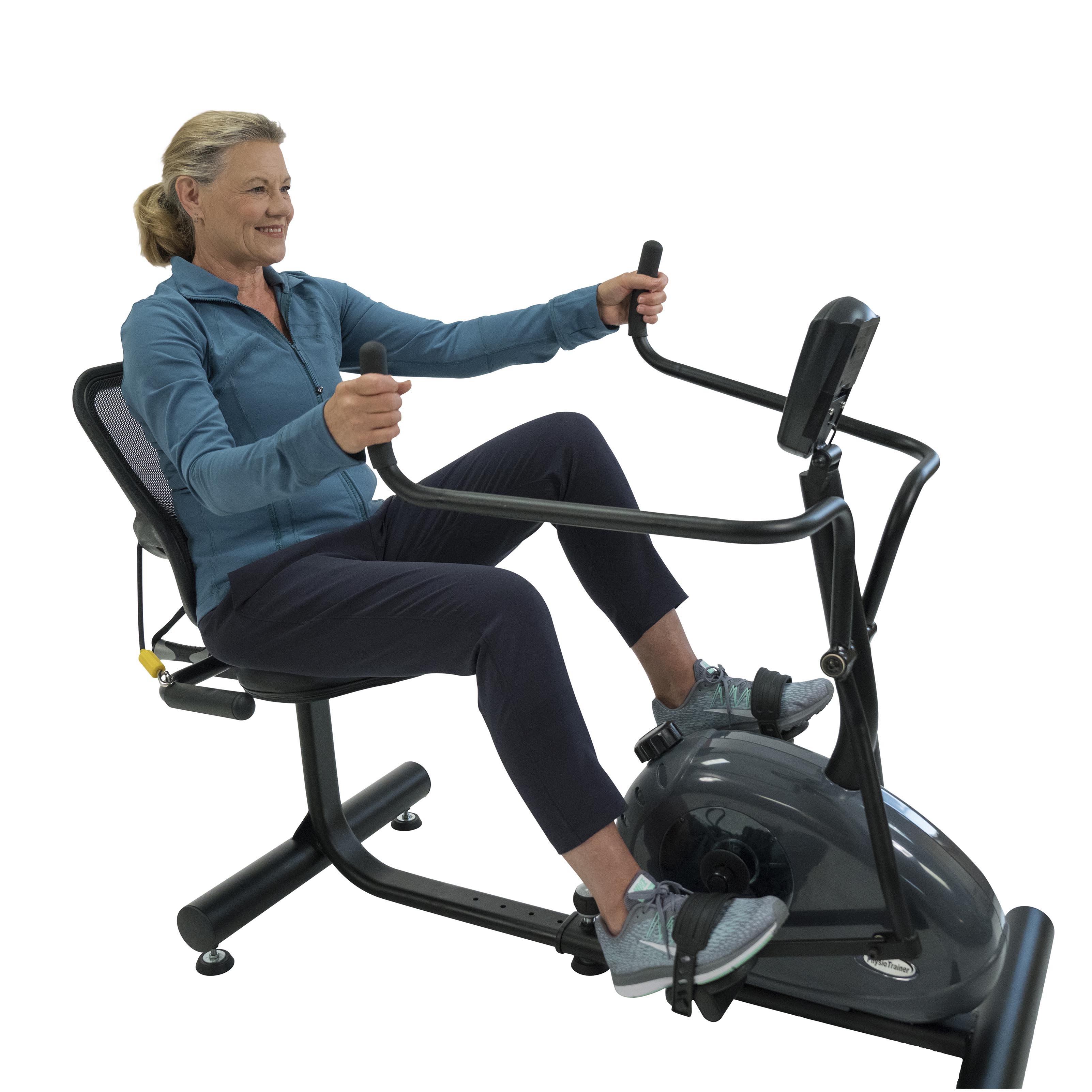 PhysioTrainer CXT - Completamente ensamblada - Bicicleta elíptica reclinada para personas mayores