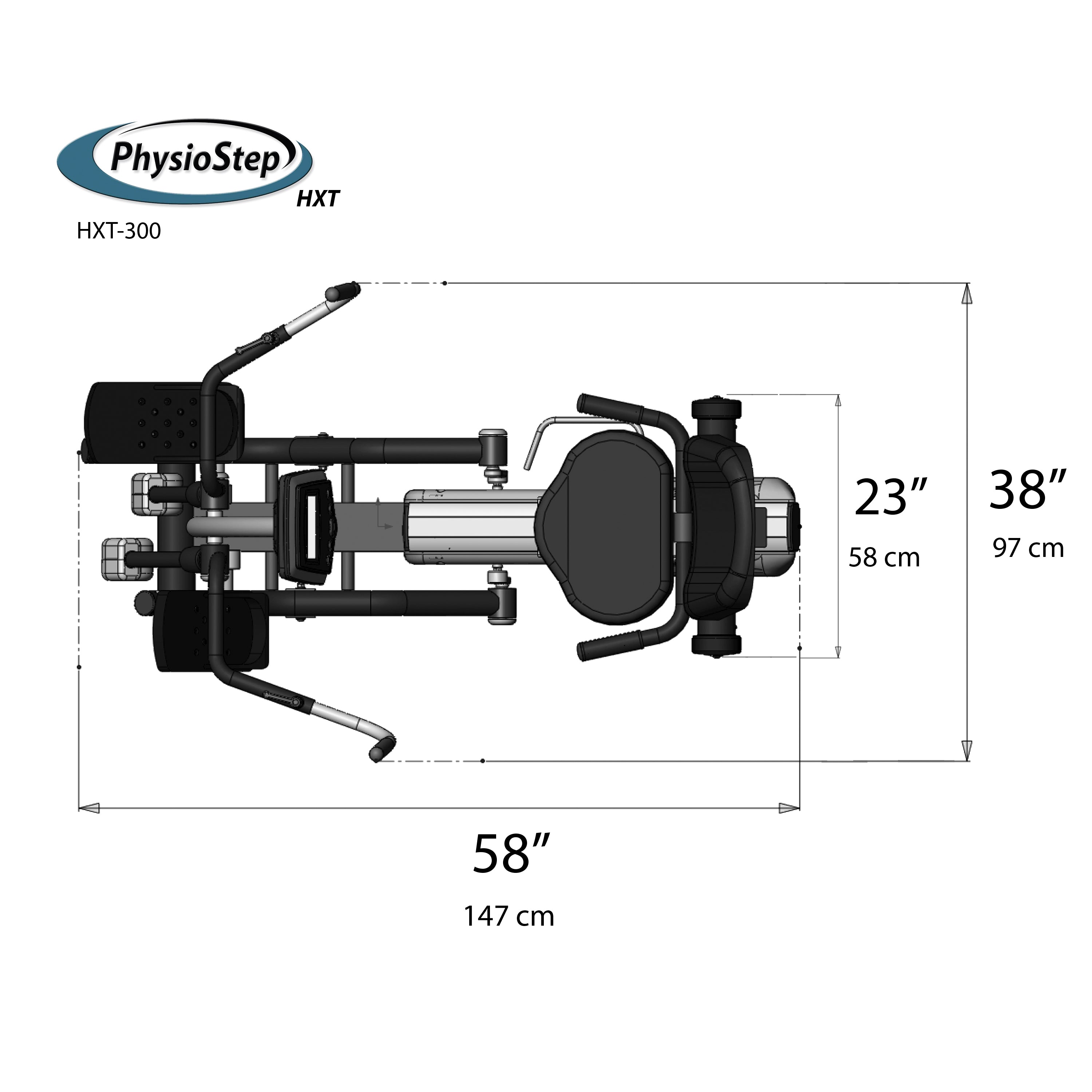PhysioStep HXT Compact Recumbent Elliptical Cross Trainer
