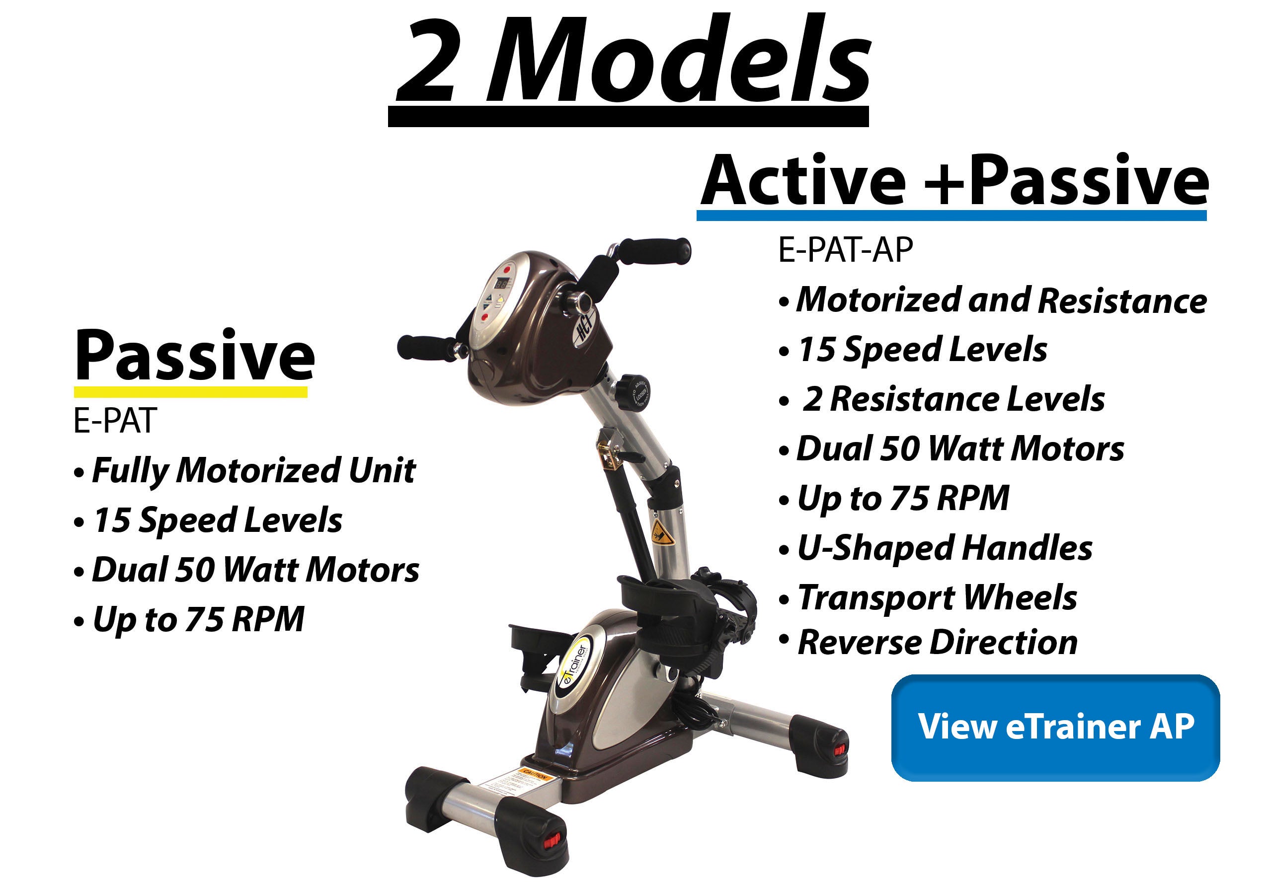 eTrainer Passive Assist Motorized Exercise Bike